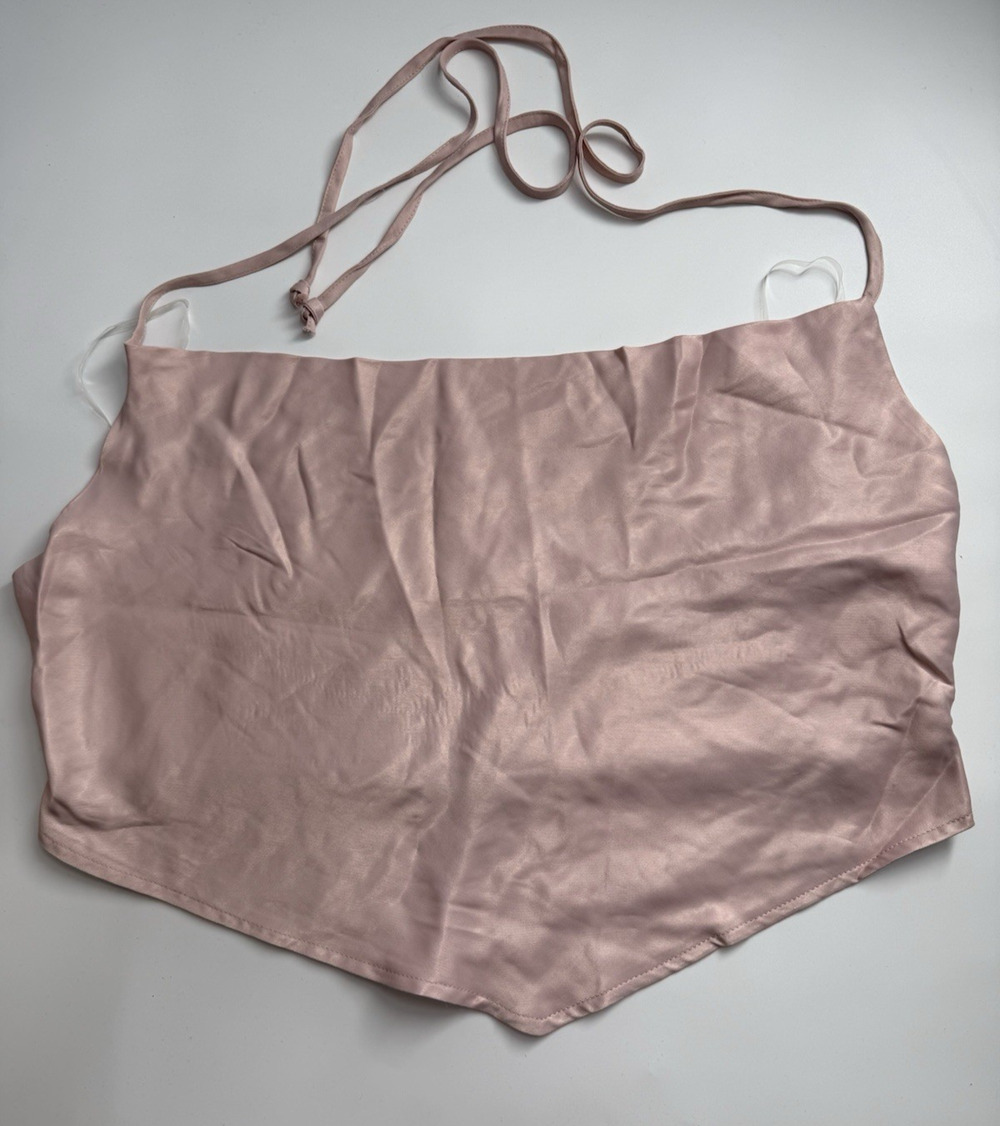 Wild Fable Blush Pink Satin Coquette Halter Top, NWT Size XXL *read...